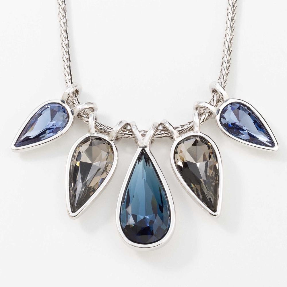 Touchstone Change Your Mind Necklace Swarovski Crystal Montana Black Denim
